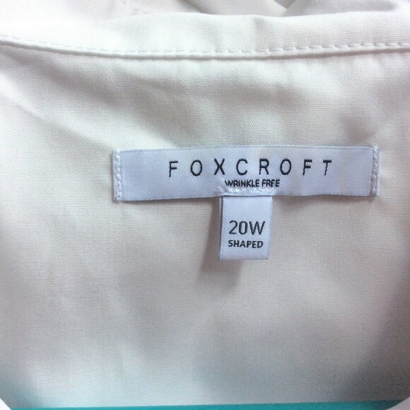 Foxcroft® White Classic-Fit Button Down Long Sleeve Wrinkle Free Shirt Size 20W - Picture 3 of 5